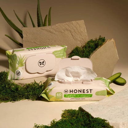 The Honest Company Hydrate + Cleanse Plant-Based Baby Wipes - Aloe and Cucumber - (Select Count)