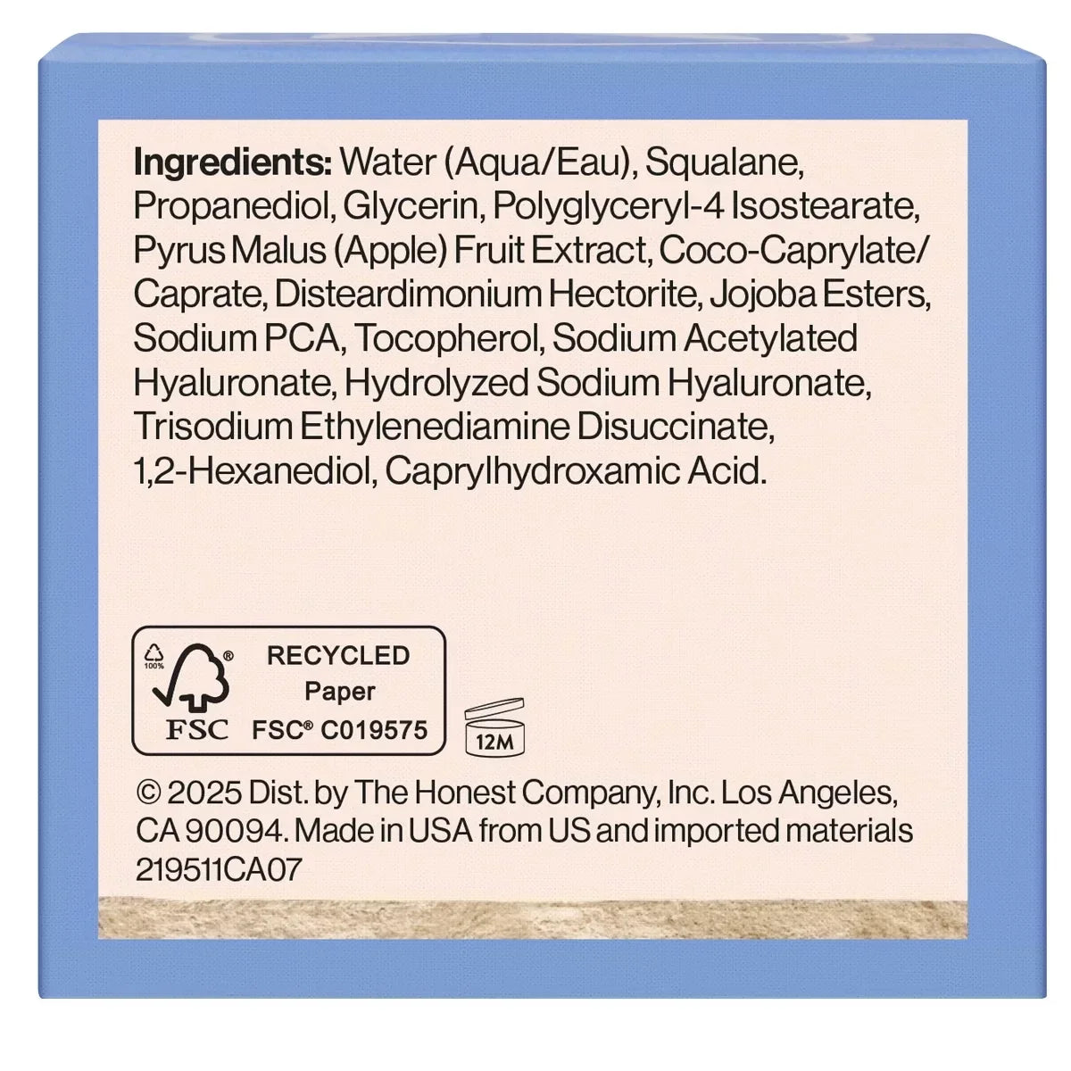 Honest Beauty Hydrogel Cream with Hyaluronic Acid