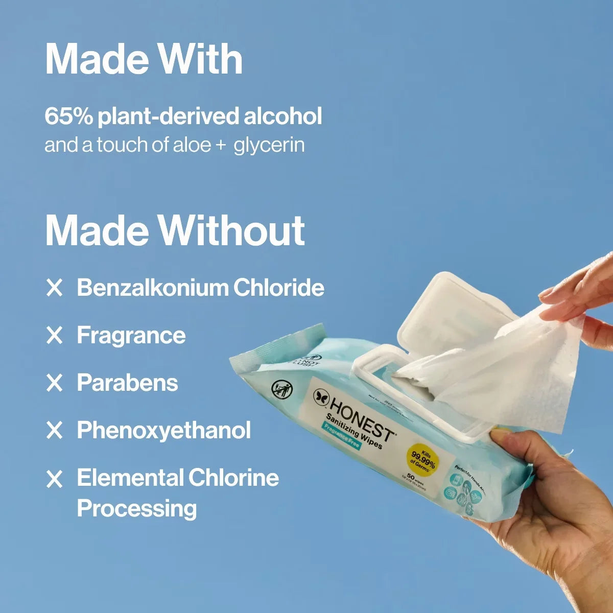 The Honest Company Alcohol Hand Sanitizing Wipes