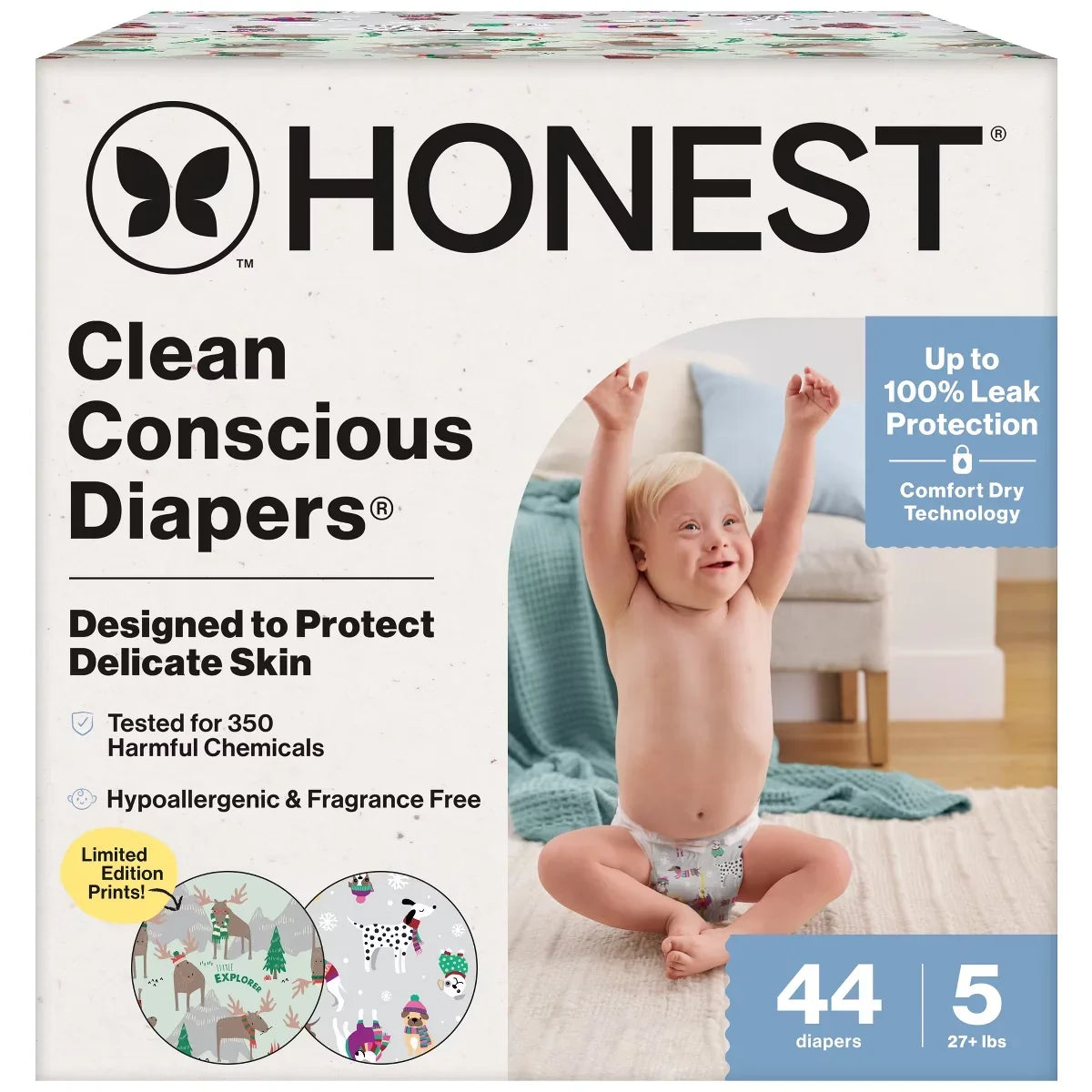 The Honest Company Clean Conscious Disposable Diapers Winter Wags & Adorably A-moosing
